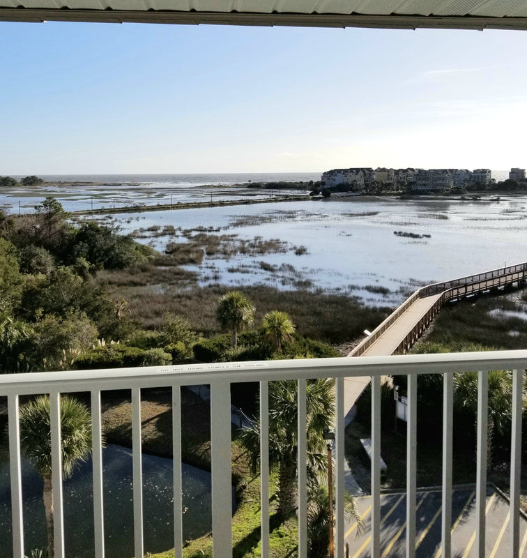 View from our balcony at high tide